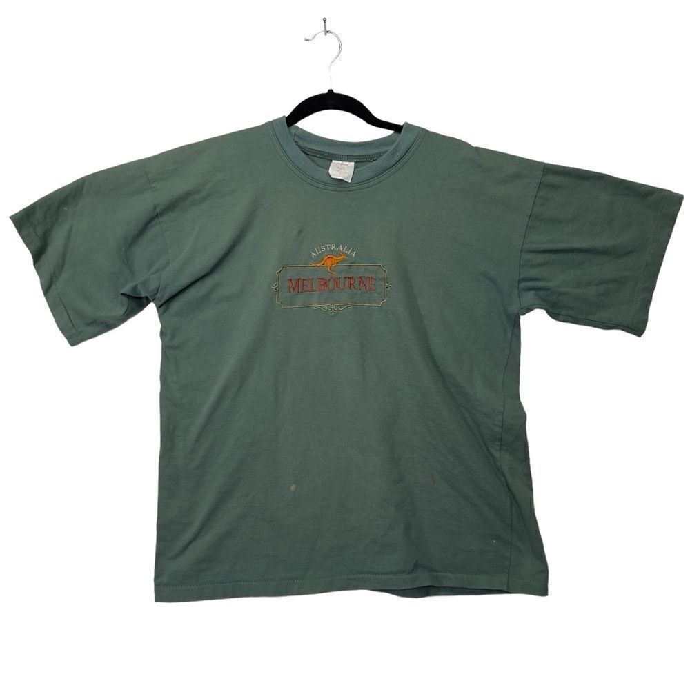 Vtg 90s Made in Australia EMU embroidery tshirt xl single stitch